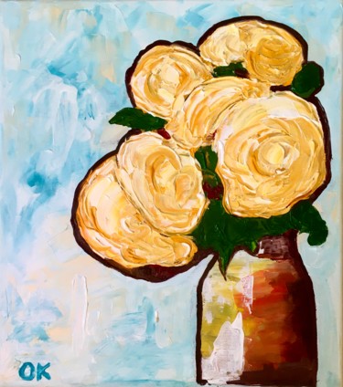 Abstract bouquet of roses Картина под названием "Abstract bouquet of…" - Olga Koval, Подлинное произведение искусства, Акрил Установлен на Подрамник