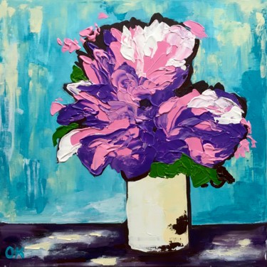 Painting titled "BOUQUET OF ABSTRACT…" by Olga Koval, Original Artwork, Acrylic Mounted on Wood Stretcher frame