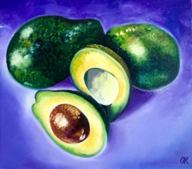 Peinture intitulée "Avocado, Still life…" par Olga Koval, Œuvre d'art originale, Huile Monté sur Châssis en bois