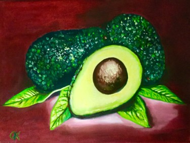 Painting titled "Avocado" by Olga Koval, Original Artwork, Oil