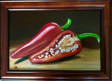 Painting titled "Sweet pepper" by Olga Koval, Original Artwork