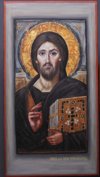 Painting titled "Jesus Christ Pantok…" by Olga Krasanaki, Original Artwork