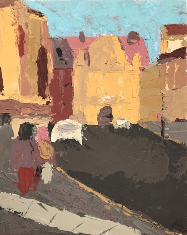 Painting titled "Calles de Edimburgo" by Olga Laray, Original Artwork, Acrylic