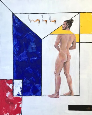 绘画 标题为“Gevangenis Mondrian” 由Olga Laray, 原创艺术品, 油