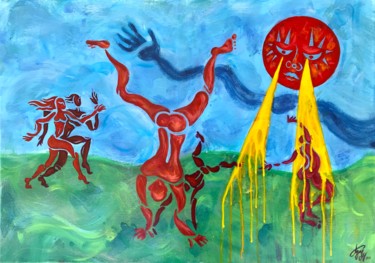 Peinture intitulée "Hacia  rutas salvaj…" par Olga Laray, Œuvre d'art originale, Acrylique