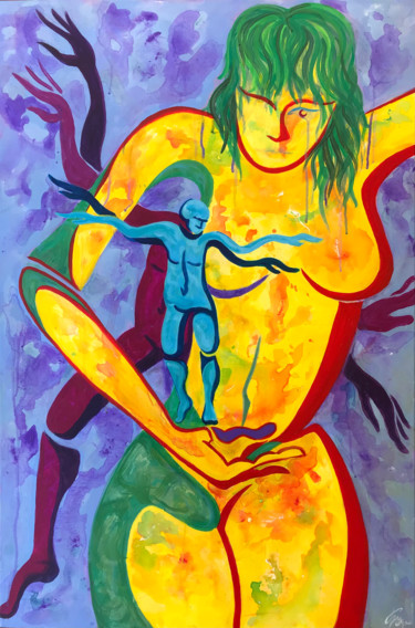 Painting titled "Tierra-Madre" by Olga Laray, Original Artwork, Acrylic