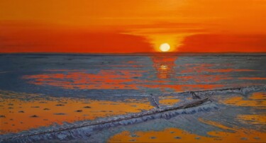 Malerei mit dem Titel "Sunset on Elton" von Olga Neberos, Original-Kunstwerk, Öl