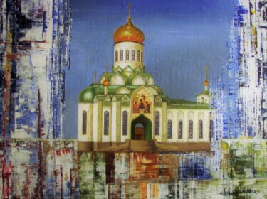 Malerei mit dem Titel "TEMPLE" von Olga Neberos, Original-Kunstwerk, Öl