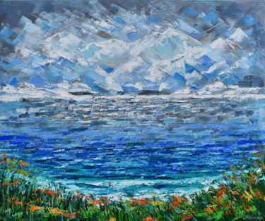 Peinture intitulée "OCEAN. BREATH OF AN…" par Olga Nikitina, Œuvre d'art originale, Huile