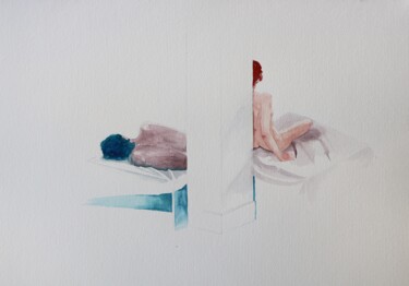 Malerei mit dem Titel "I need a nap" von Olga Petrova, Original-Kunstwerk, Aquarell