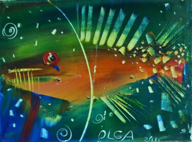 Pittura intitolato "Pesciolino con aghi" da Olga Polichtchouk, Opera d'arte originale, Olio