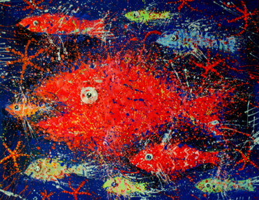 Peinture intitulée "acquarium" par Olga Polichtchouk, Œuvre d'art originale, Acrylique