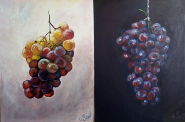 Malerei mit dem Titel "Die Weintraube hell…" von Olga Semenova, Original-Kunstwerk, Öl