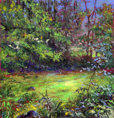 Рисунок под названием "Swamp landscape" - Olga Tarakanova, Подлинное произведение искусства, Пастель