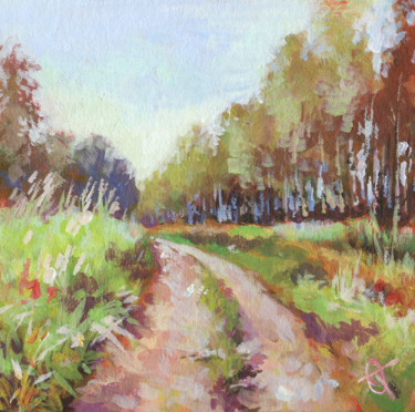 Картина под названием "Meadow trail - 2" - Olga Tarakanova, Подлинное произведение искусства, Акрил