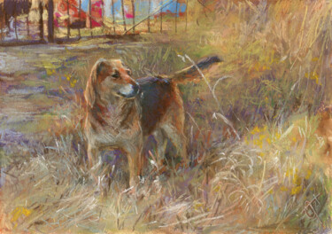 Рисунок под названием "Dog" - Olga Tarakanova, Подлинное произведение искусства, Пастель