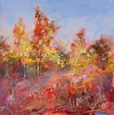 Картина под названием "Autumn landscape" - Olga Tarakanova, Подлинное произведение искусства, Масло