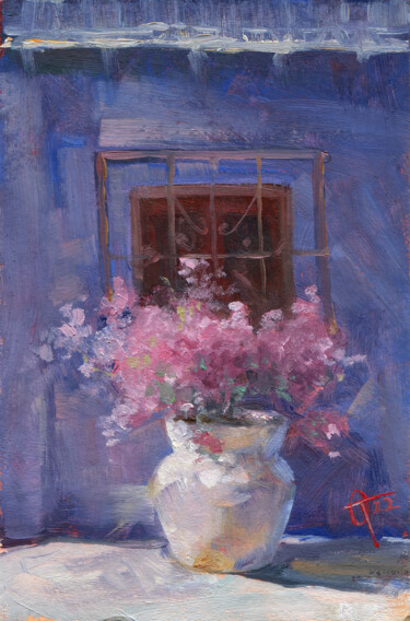 Картина под названием "Flowers in a vase #…" - Olga Tarakanova, Подлинное произведение искусства, Масло