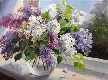 Painting titled "Запахи весны" by Olga Vorobyeva, Original Artwork, Oil