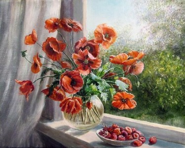 Peinture intitulée "Летние краски" par Olga Vorobyeva, Œuvre d'art originale