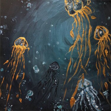 Pintura intitulada "Подводный мир" por Olha Bozhko, Obras de arte originais, Óleo