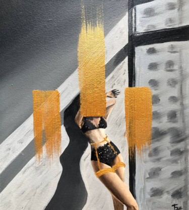 Pintura titulada "lace" por Olha Bozhko, Obra de arte original, Oleo Montado en Panel de madera