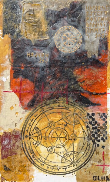 Painting titled "Árbol de la vida" by Olha Chumak, Original Artwork, Encaustic