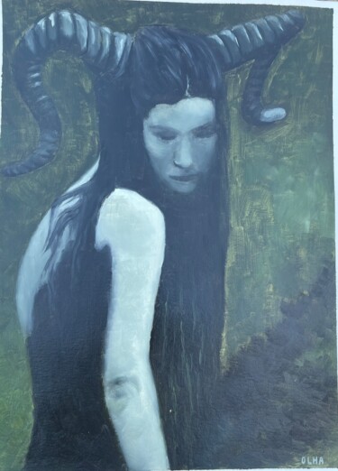 Pintura intitulada "Dioses de bosque 1" por Olha Chumak, Obras de arte originais, Óleo