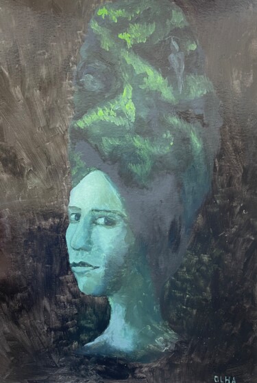 Peinture intitulée "Dioses de bosque 4" par Olha Chumak, Œuvre d'art originale, Huile