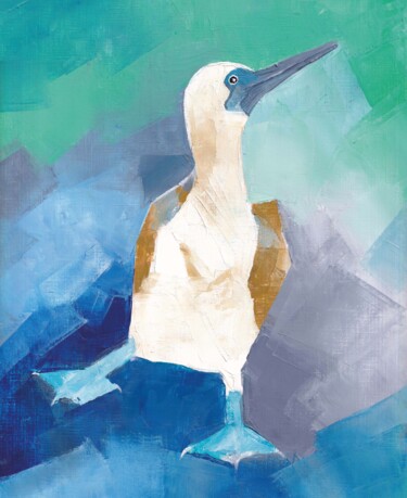 Malerei mit dem Titel "Bird in colorful ga…" von Olha Gitman, Original-Kunstwerk, Öl