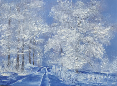 Painting titled "WINTER  WONDERLAND" by Olha Karavayeva, Original Artwork, Oil