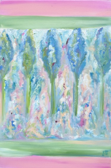 Painting titled "Magical forest. Day…" by Olha Kizub, Original Artwork, Oil
