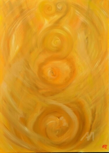 Golden Kiss 1 Peinture intitulée "Golden Kiss 1" par Olha Kizub, Œuvre d'art originale, Huile