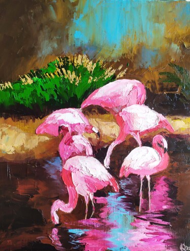 Ζωγραφική με τίτλο "Pink flash" από Olha Komisaryk (OK), Αυθεντικά έργα τέχνης, Λάδι
