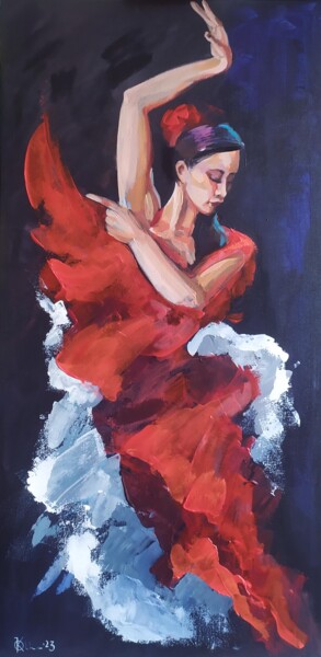 Peinture intitulée "Passion flamenco" par Olha Komisaryk (OK), Œuvre d'art originale, Acrylique