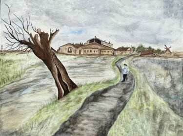 绘画 标题为“Van Gogh illustrati…” 由Olha Mosuzenko, 原创艺术品, 水彩