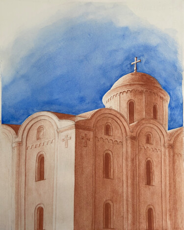 「Sanctuary」というタイトルの絵画 Olha Protsenkoによって, オリジナルのアートワーク, 水彩画