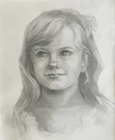 绘画 标题为“Portrrait of niece” 由Olha Protsenko, 原创艺术品, 铅笔