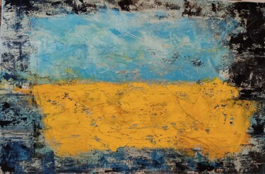 Pintura intitulada "Украина в сердце." por Olha Prykhodko, Obras de arte originais, Óleo Montado em Armação em madeira
