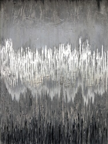 Painting titled "Silver flame" by Olha Shapovalova, Original Artwork, Acrylic Mounted on Wood Stretcher frame