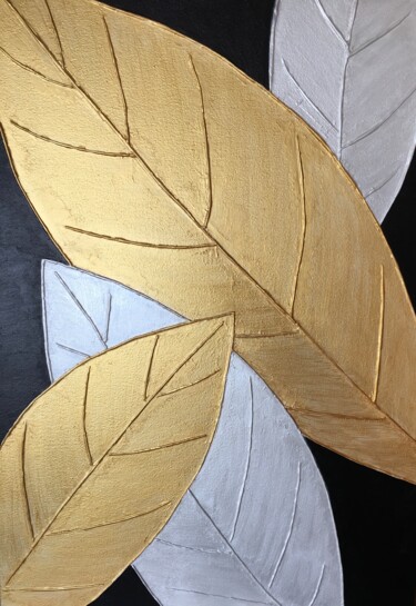 Malerei mit dem Titel "Autumn gold" von Olha Shapovalova, Original-Kunstwerk, Acryl Auf Keilrahmen aus Holz montiert