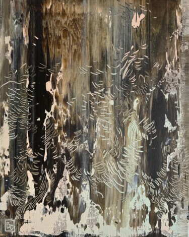 Картина под названием "Nature imprints 20" - Olia Blagov, Подлинное произведение искусства, Акрил