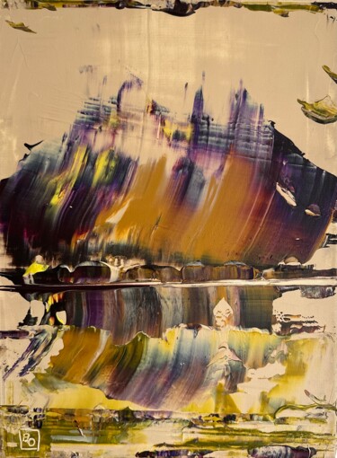 Peinture intitulée "Landscape imprints 4" par Olia Blagov, Œuvre d'art originale, Acrylique