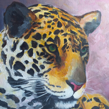 Painting titled "Jaguar" by Olia Tomkova, Original Artwork, Acrylic
