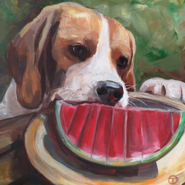 Картина под названием "Beagle 2" - Olia Tomkova, Подлинное произведение искусства, Акрил