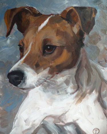 Painting titled "Jack russell terrier" by Olia Tomkova, Original Artwork, Acrylic