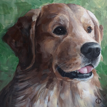 Painting titled "Labrador 2" by Olia Tomkova, Original Artwork, Acrylic