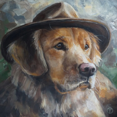 Painting titled "Labrador 3" by Olia Tomkova, Original Artwork, Acrylic