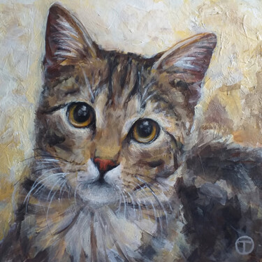 Painting titled "Cat 7" by Olia Tomkova, Original Artwork, Acrylic