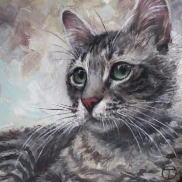 Painting titled "Cat 8" by Olia Tomkova, Original Artwork, Acrylic